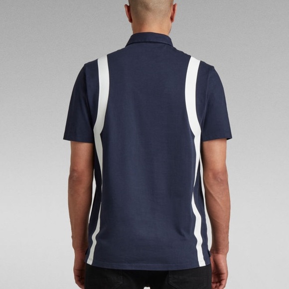 GStar Printed Stripe Polo Size Medium - Picture 3 of 8
